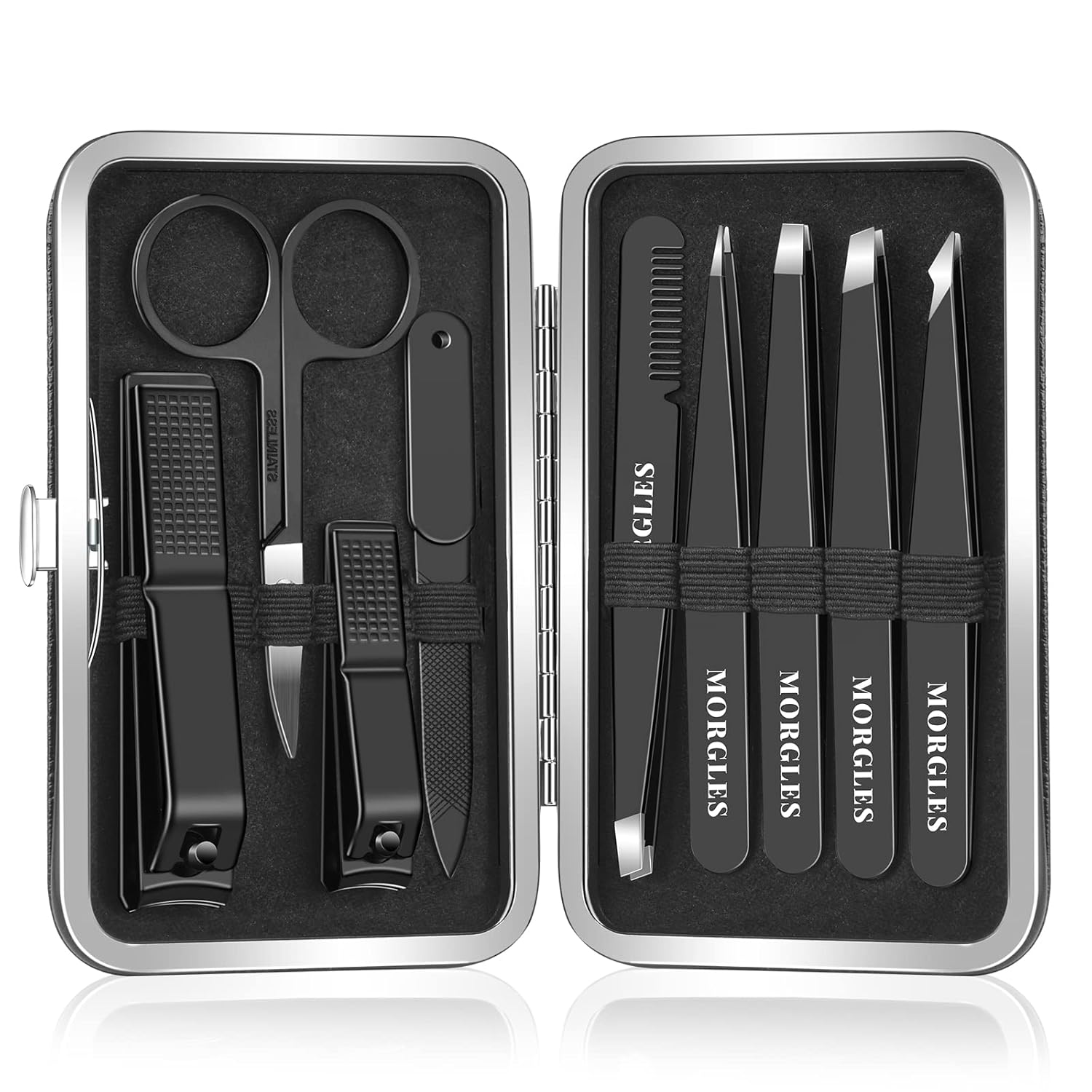 Men'S Grooming Images - 9-Piece Stainless Steel Tweezers & Nail