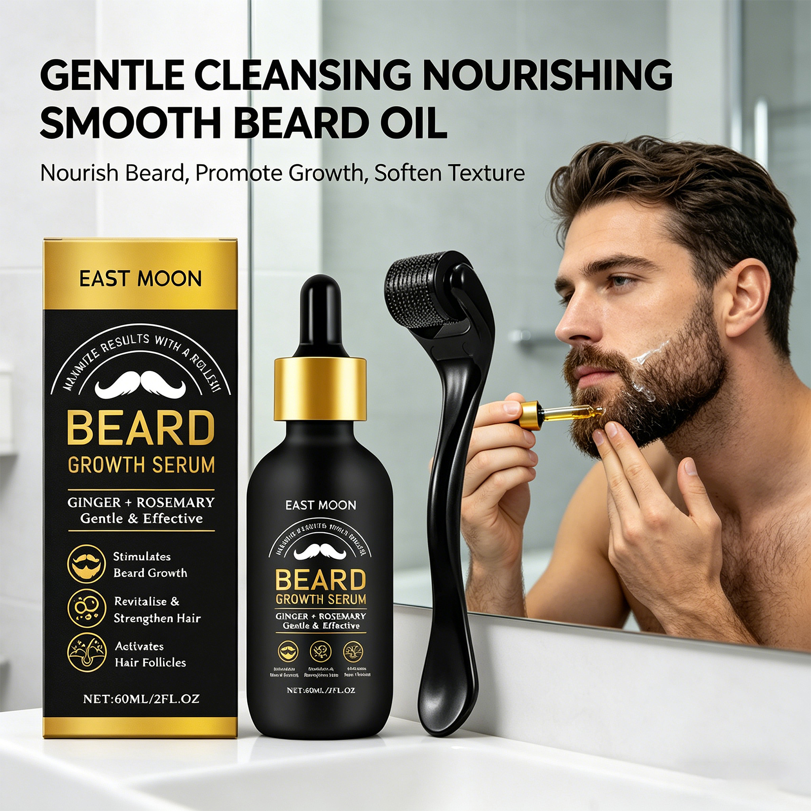 Men'S Grooming Tonic - Beard Growth Oil Thickening Serum Promotes