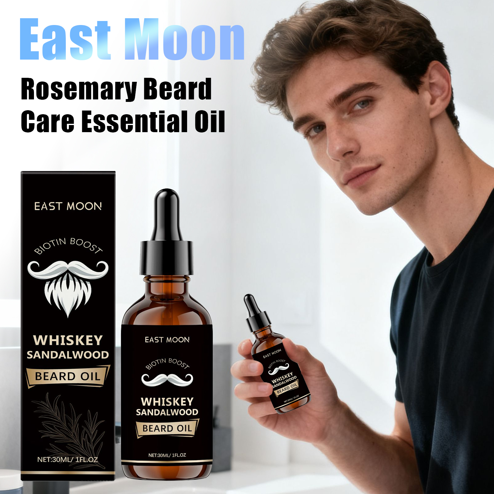 Men'S Grooming Tonic - East Moon Rosemary Beard Care Oil