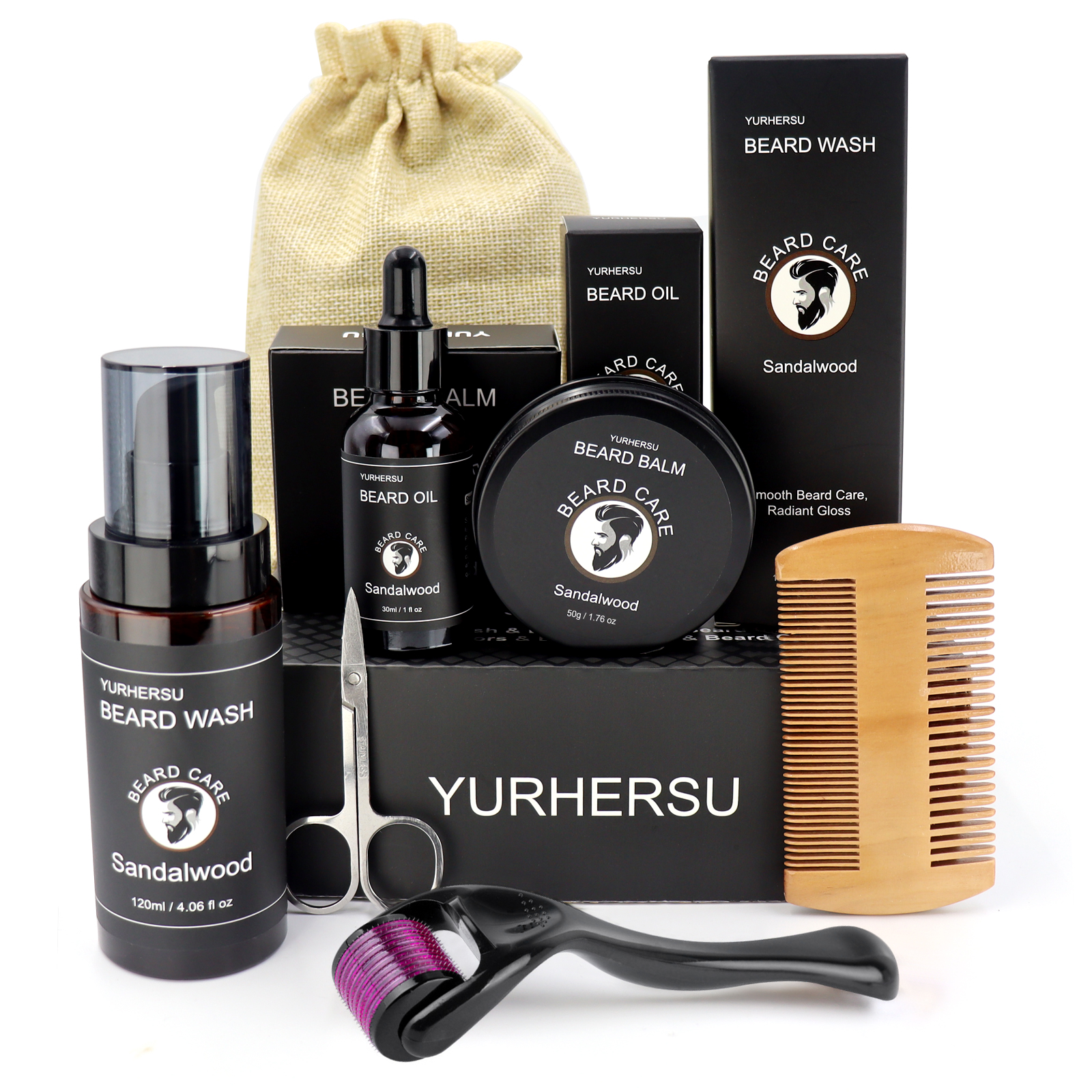 Men'S Grooming Tonic - 7Pcs Beard Care Kit for Men,