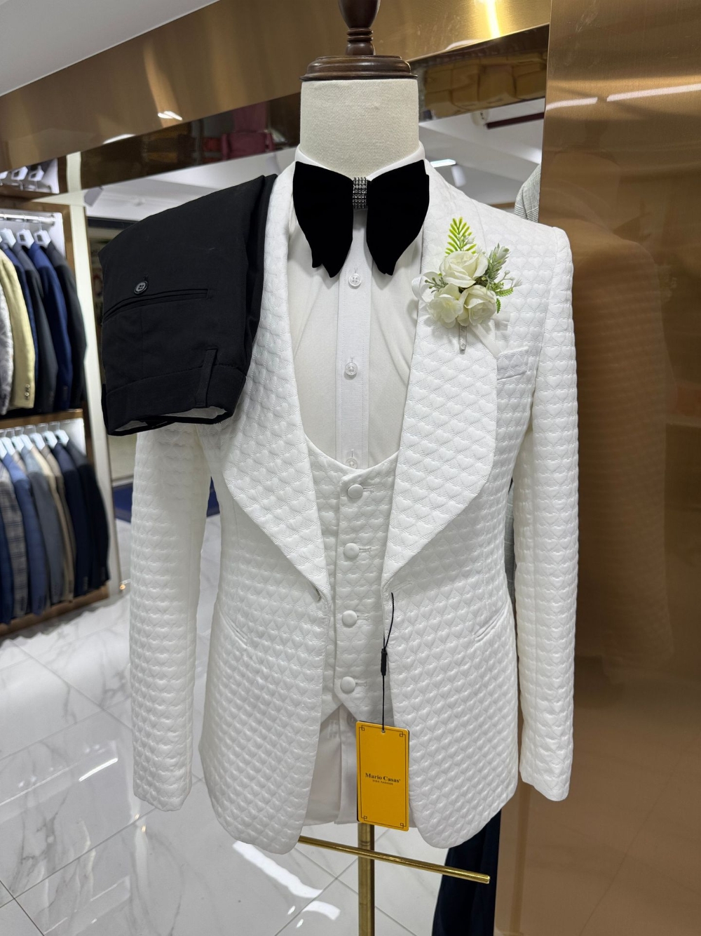 Mens Three Piece Jacquard Suit – Men'S Grooming Images recenzja i cena