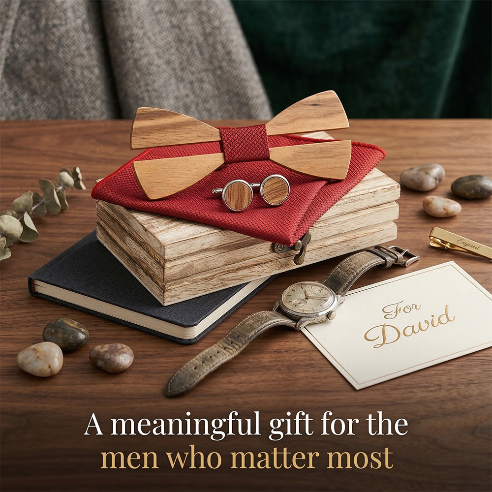 Mens Wooden Bowtie Set Minimal – Mens Grooming Box recenzja i cena
