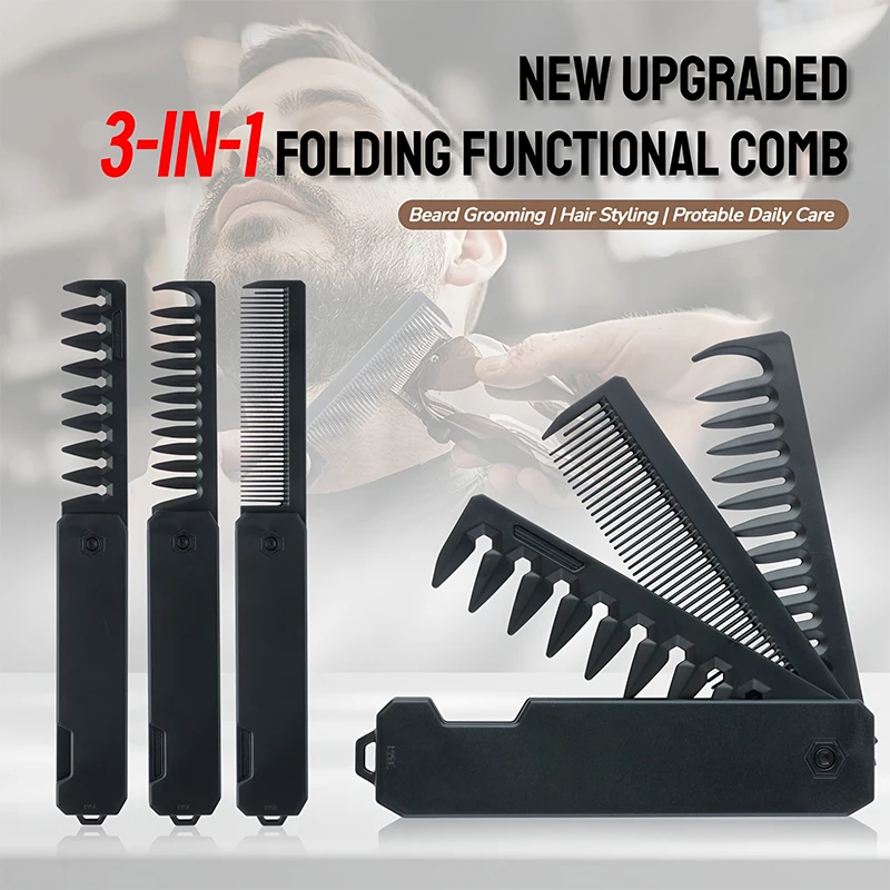 3-in-1 Folding Beard Comb for  – Mens Grooming Box recenzja i cena