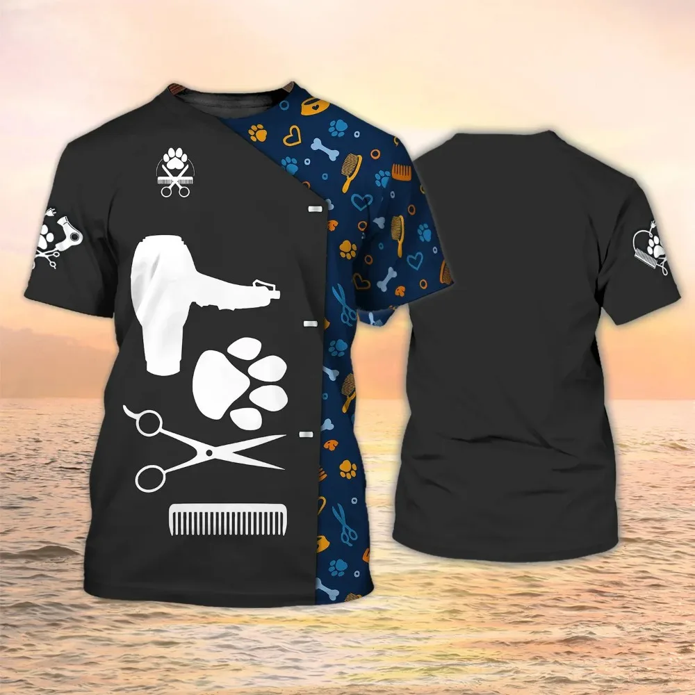 Dog Groomer 3d Print T-shirt F – Men Grooming Quotes Short recenzja i cena