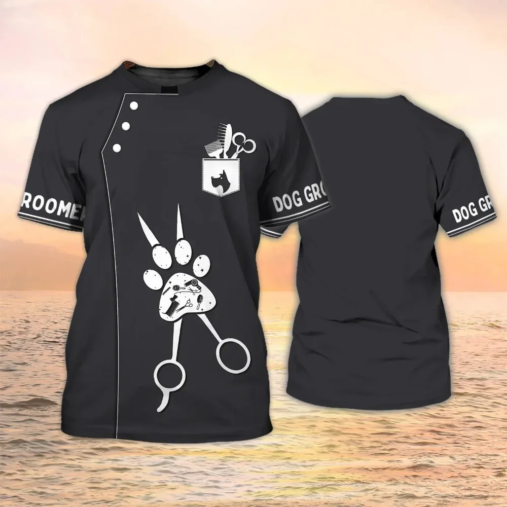 Dog Groomer 3d Print T-shirt F – Men Grooming Quotes Short recenzja i cena