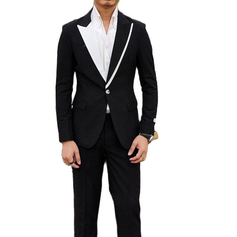 Casual Men Suits With Black Pa – Men'S Grooming Club recenzja i cena