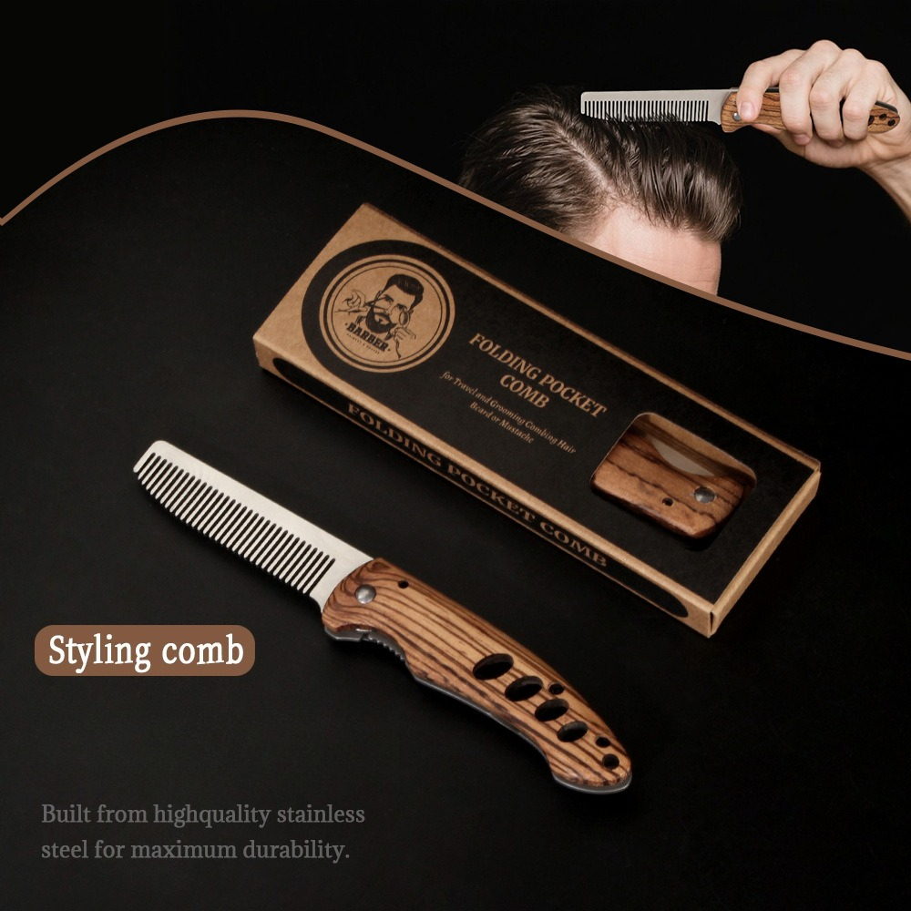 Solid Wood & Metal Folding Bea – Mens Grooming Box recenzja i cena