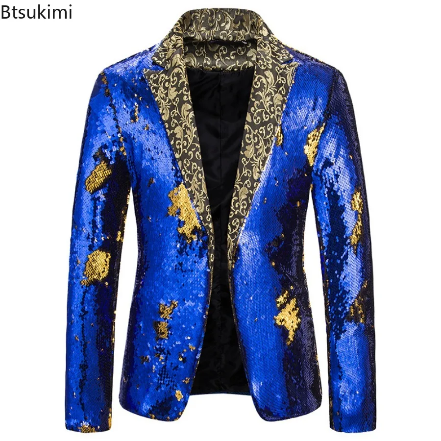 New Men's Fashion Blazer Shiny – Men'S Grooming Club recenzja i cena