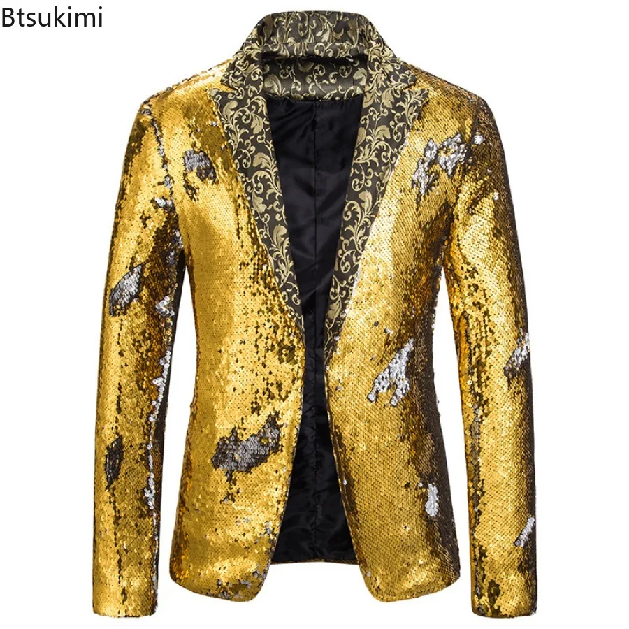 New Men's Fashion Blazer Shiny – Men'S Grooming Club recenzja i cena