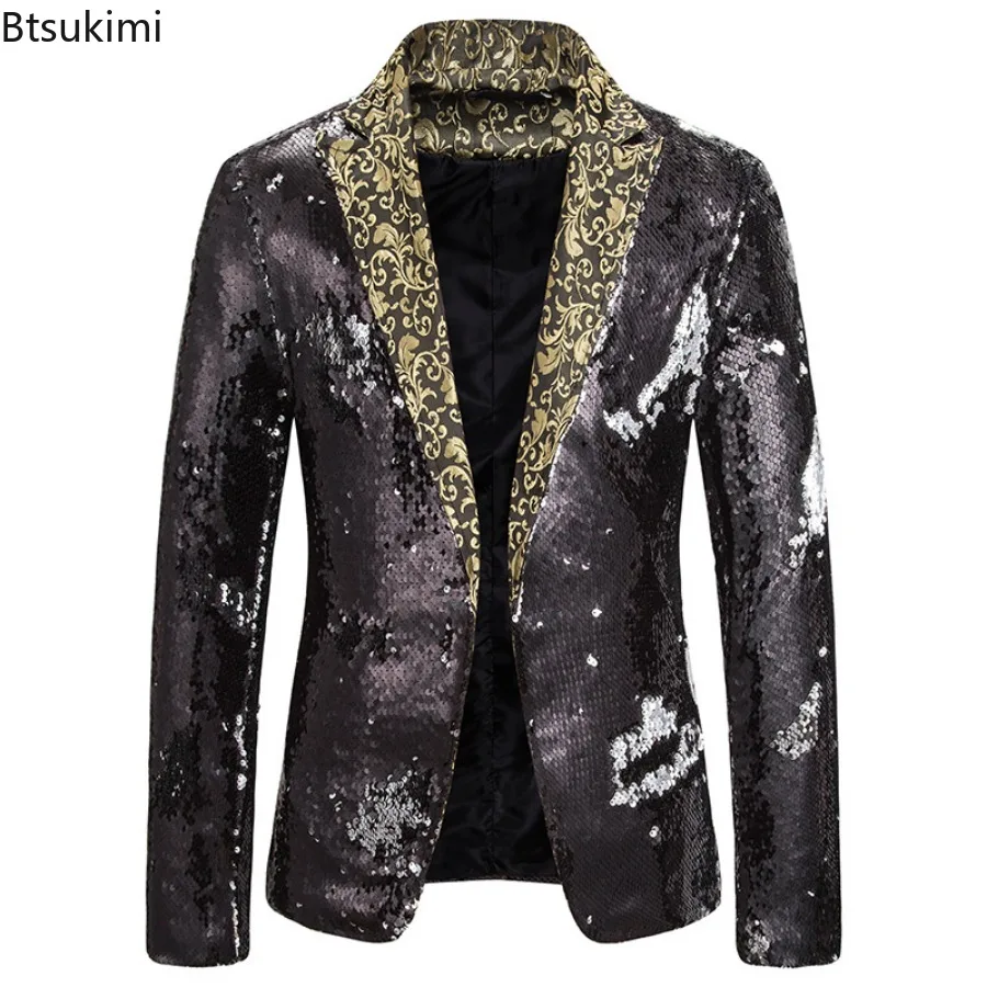New Men's Fashion Blazer Shiny – Men'S Grooming Club recenzja i cena